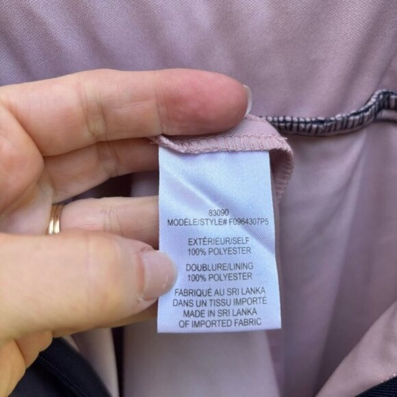 Laura Petites Mesh Detail Fit & Flare Dress Pink/Navy Sz 12P - Picture 13 of 14